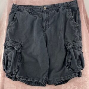 American Eagle Longboard Cargo Shorts Mens 40 Faded Black Ripstop Utility